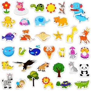 AUAUY 36 Stück Tiermagnete Kühlschrankmagnete Holz