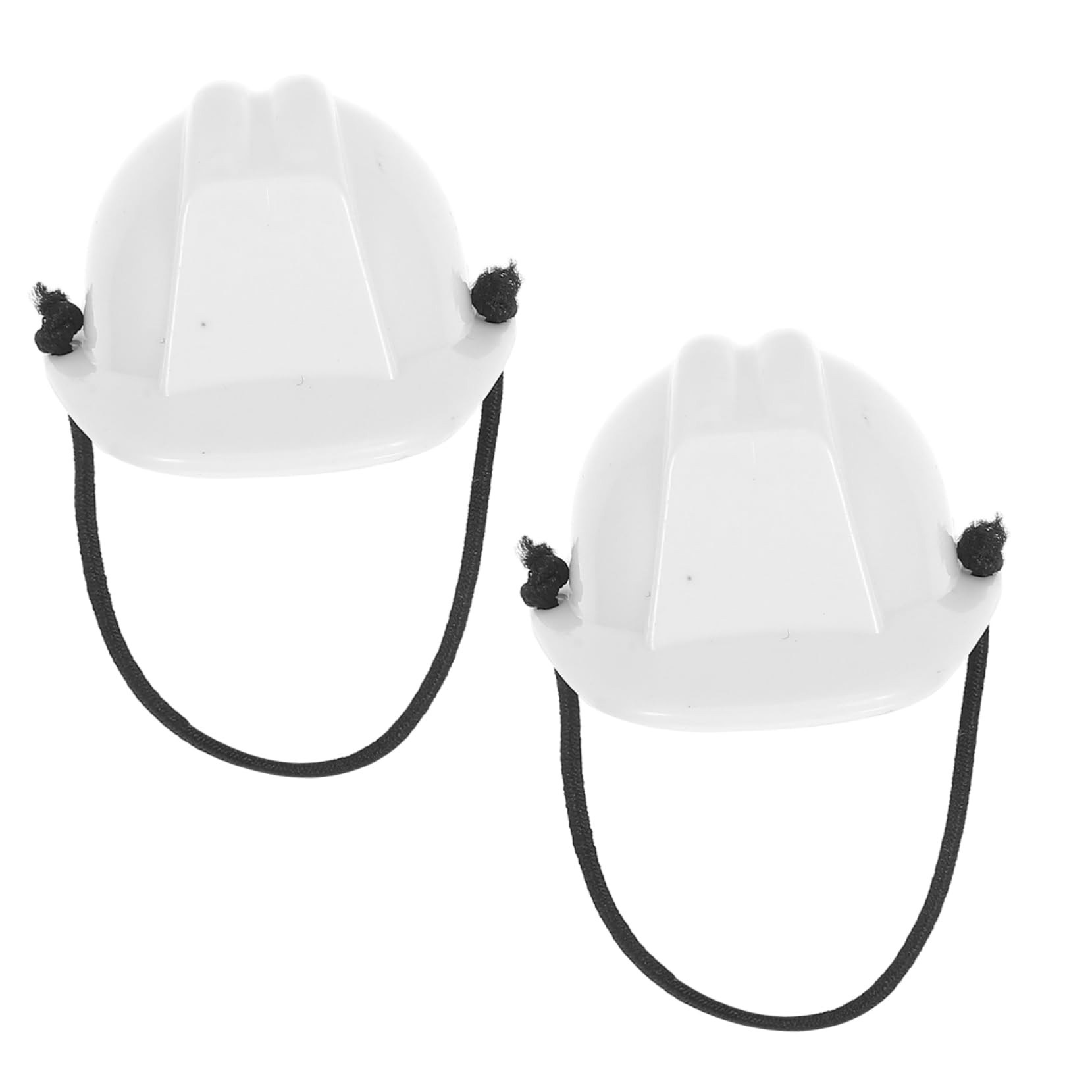 Hemobllo 2pcs Pet Safety Helmet Hard Hat Miniature Hard Hat Pet Headgear Doll Helmet Miniature Hardhat Plastic White