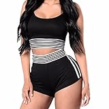 ❤️Mujer Vestido de Punto Ajustado Mujer Mono Vaquero con Pantalón Corto 2018 Pantalones cortos de la cintura de los cortocircuitos del verano de los pantalones calientes de las mujeres de la manera altos Mujer Vestido-Camiseta de Tirantes de Punto Mujer Vestido Básico de Estilo Deportivo