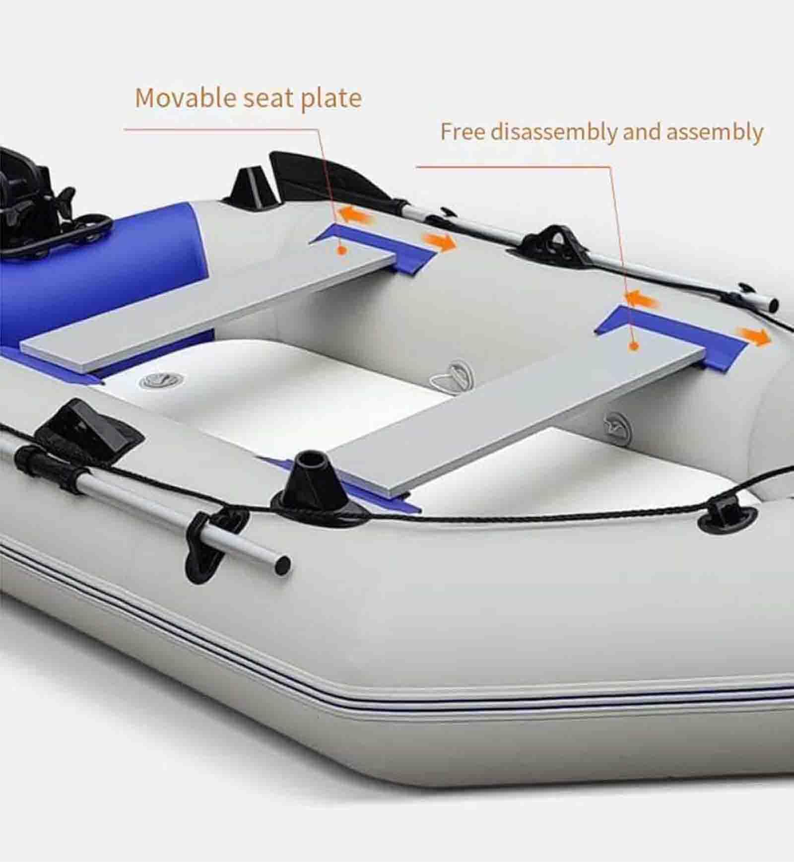 Galleggiante gonfiabile portatile in PVC con remi, per pesca, caccia e divertimento su laghi o fiumi, durevole e facile da trasportare