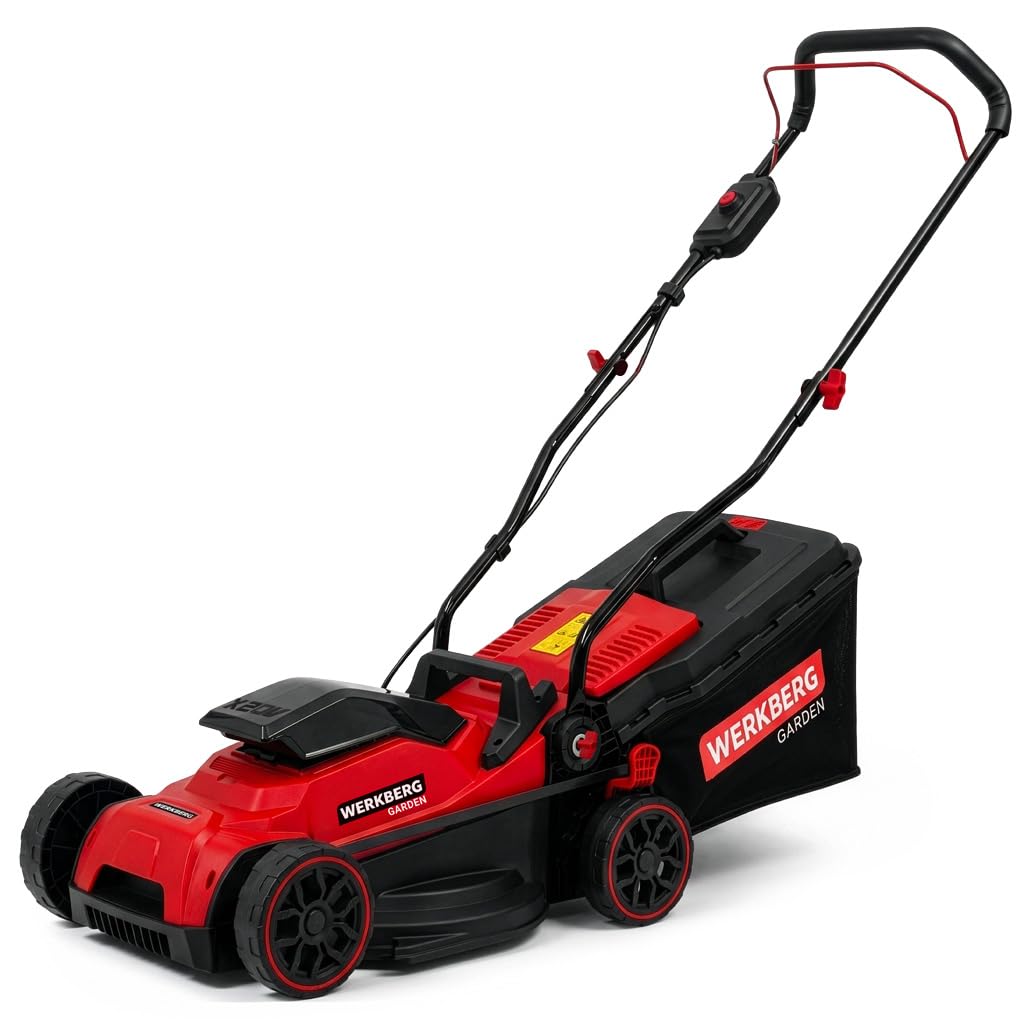 Kosiarka akumulatorowa do trawy 33 cm, 450 W | 450 W, 2 x akumulator 20 V 4 Ah, Kosz 32 l, Regulacja 25–65 mm, Mulczowanie