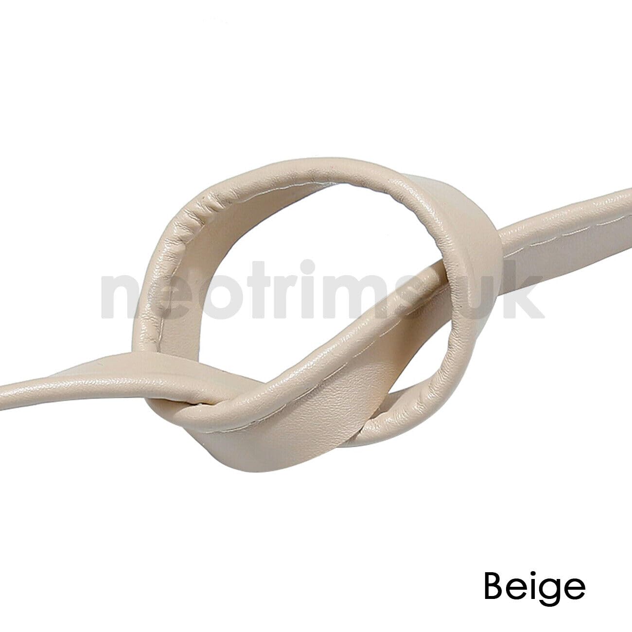 Kunstleer Neotrims PU-paspelband om het inbrengkoord te trimmen, Sterk, voor kleding, bekleding, Niet-rekbaar, 15 mm, 7 natuurlijke kleuren. Black, 5 meters