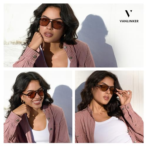 VANLINKER Retro 70s Aviator Sunglasses for Women Men,Classic Square Vintage Trendy Hexagonal Shades 2025 UV400 VL98702