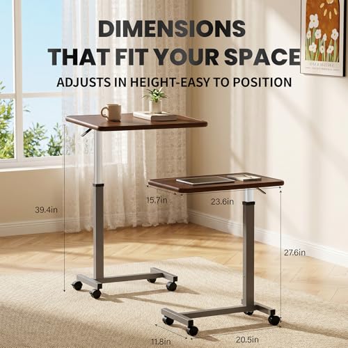 WOTURE Pneumatic Adjustable Overbed Bedside Table with Wheels $38.99 AC - image 2