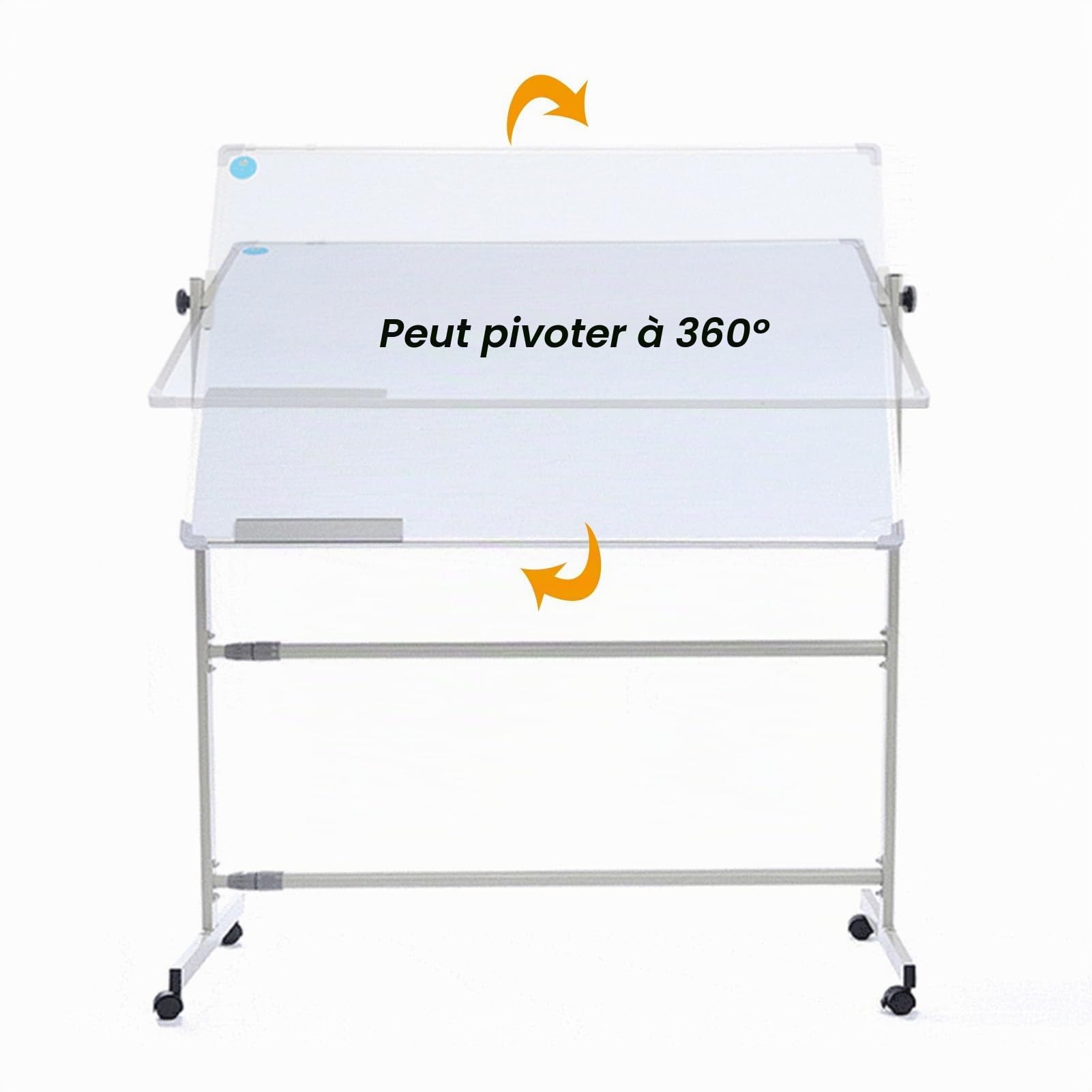 Support en Métal Mobile Réglable pour Tableau Effaçable À Sec, Tableau Noir, Support Roulant Portable sur roulettes, Chevalet De Tableau Blanc Debout, Support Uniquement