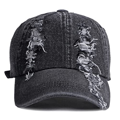 Image of Vintage Washed Denim Distressed Dad Hats Baseball Caps for Men Women