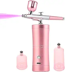 Aerógrafo Portátil Mini, Compressor Sem Fio para Decoração de Bolos, Pintura Artística (Rosa)
