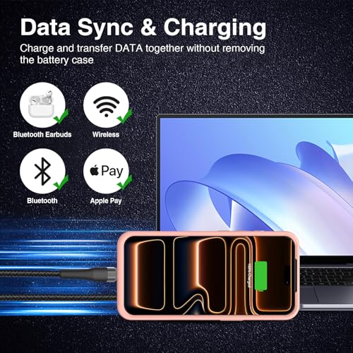 Coque batterie iPhone 6,7 pouces rose GIN FOXI pour rester connecté en voyage - 4