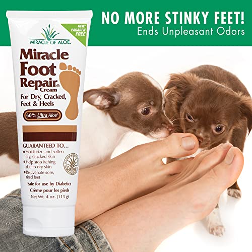 Miracle Foot Repair Cream 2-Pack 4 Ounce, Fast Relief For Dry, Cracked, Itchy Feet Heels, Moisturizes Softens, Helps Athlete's Foot, Diabetic-Safe, Restores Comfort Ingrown Toenail Solution, Stop Odors #TOP6