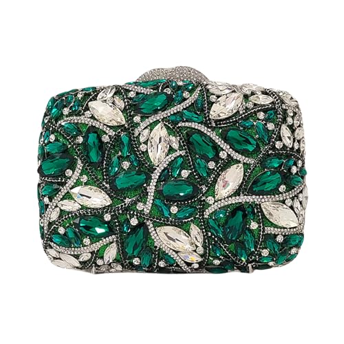 Image of Colorful Crystal Clutch Box Handbag Women Sparkling Evening Bags for Wedding Party Prom Purse