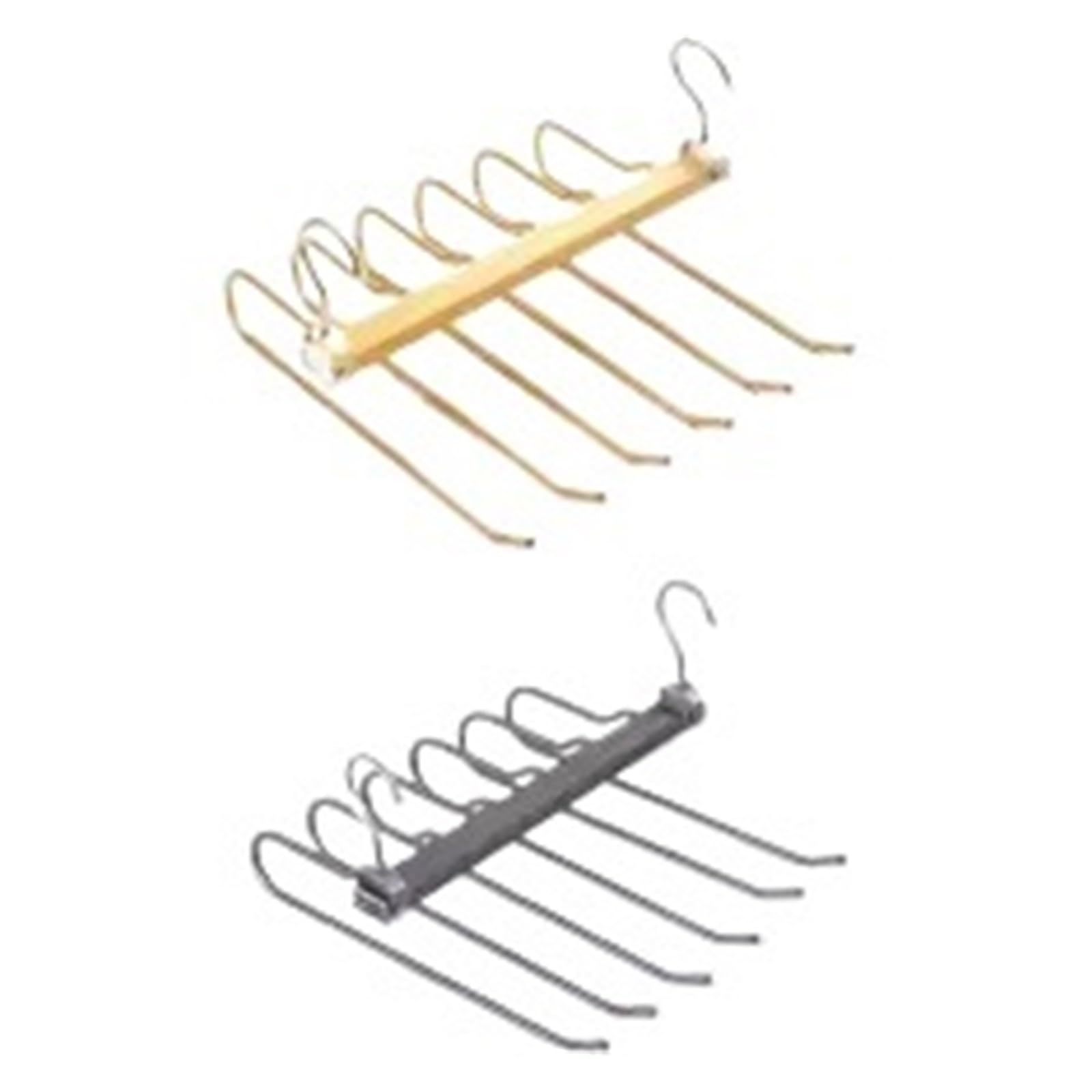 AXYLQJVZNC 6-in-1 Multi-Layer Aluminum Pants Hanger, 360° Rotatable Hook Storage Rack for Home Travel(Gold and Grey)