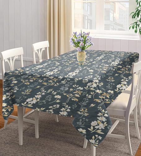 Image of Amazon Brand - Umi Super Soft Brushed Microfiber Cotton Dining Table Cloth, Printed Rectangular 6 Seater Table Cover 60X90(Inches)