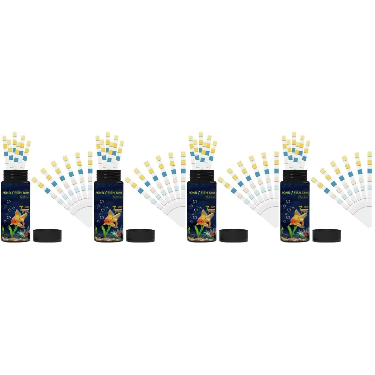 Zerodeko 4 Set Strisce Reattive per La qualità dell'Acqua Strips di Prova per L'acqua della Piscina Kit Pescare Strisce per Il Test dell'Acqua Strisce Reattive per Acquario PVC 50 Pezzi*4
