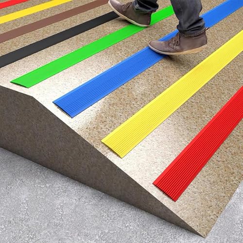Protector de borde de escalera autoadhesiva de goma de 1 m para exterior 6