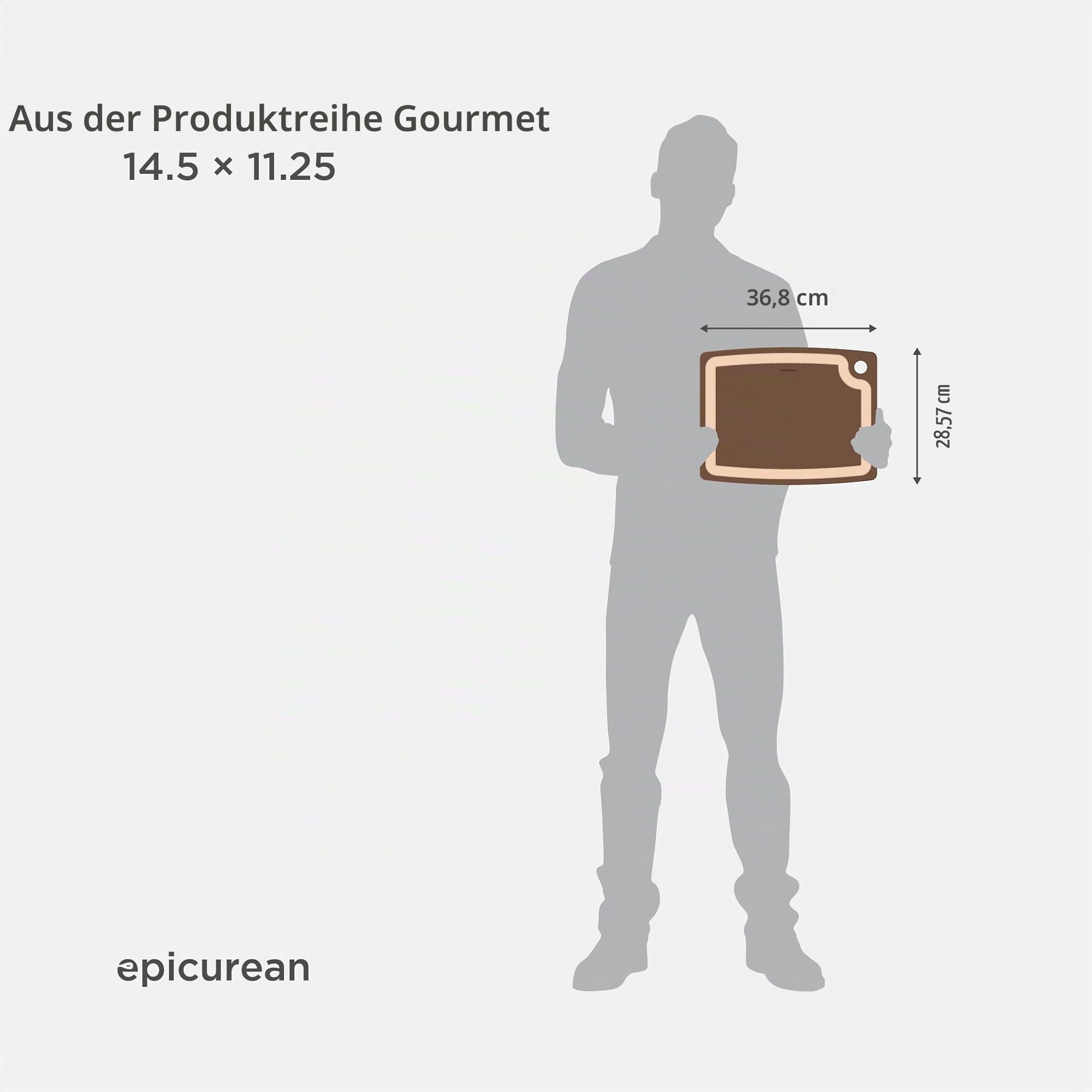 Epicurean Gourmet 96020 Schneidebrett mit Saftrille, 38 x 28 x 1 cm