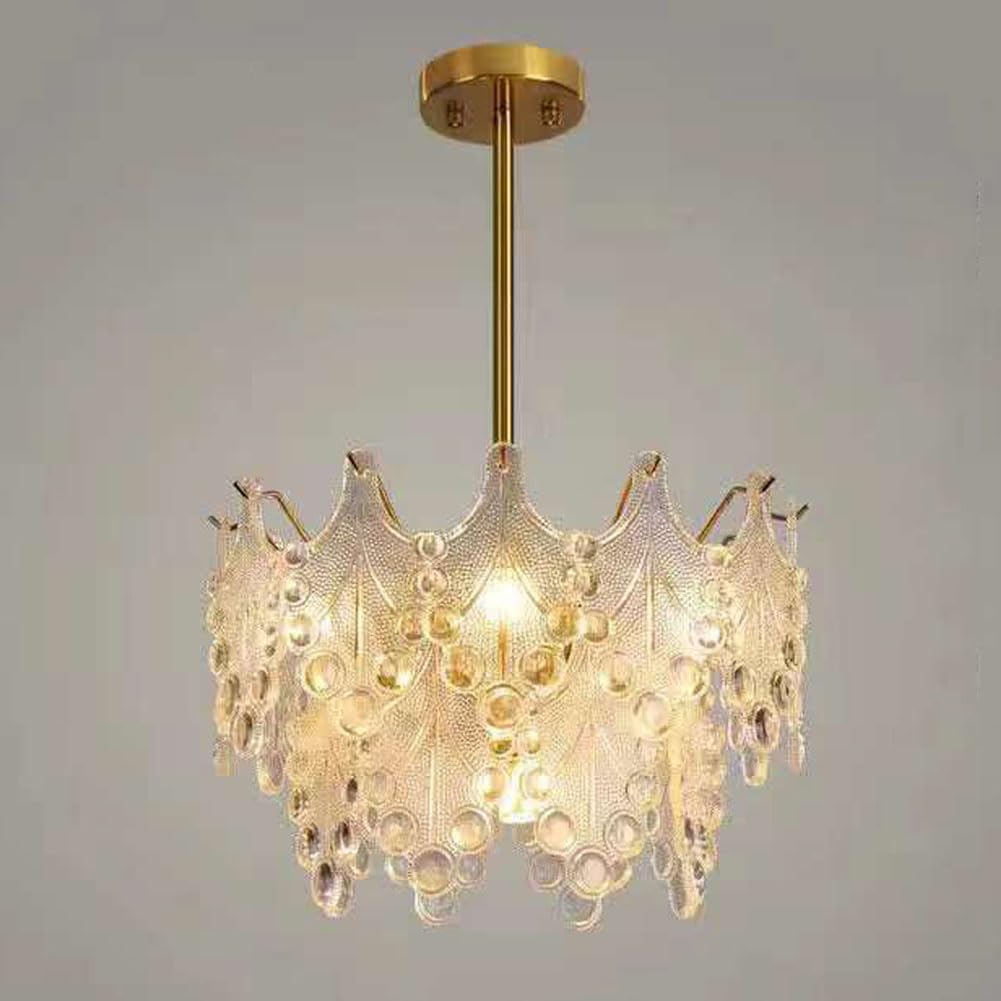 HXYSXHJUO Modern retro glass chandelier, creative light luxury for living room hotel sample dining lamps and lanterns,Boom,40cm