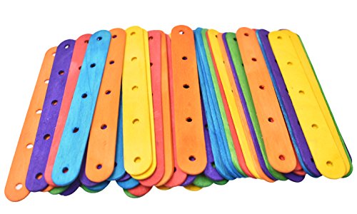 Raylinedo 100pcs Wooden Ice Cream Stick Lollipop Popsicle Stick 15 x 1.8 x 0.16cm Multicoloured