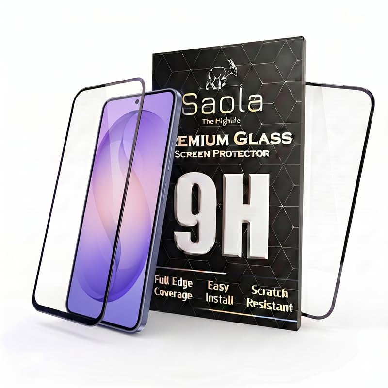 Image of Saola HD+ Oleophobic Tempered Glass For Samsung Galaxy S26 (PACK OF 1) with Hassle-less Installation Kit. Full screen Coverage. 6.3 inch