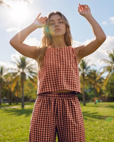 2 Piece Sets For Women 2025 Summer Matching Wide Leg Crop Pants Outfits Travel Vacation Beach Lounge Sets2