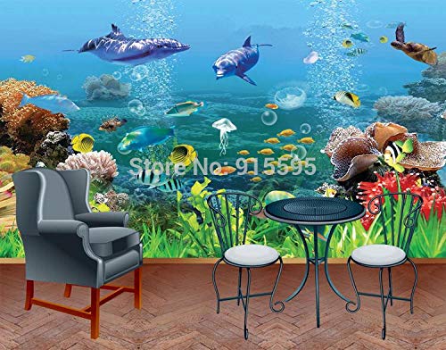 Papier peint mural monde sous-marin 3D effet relief stéréo - 4