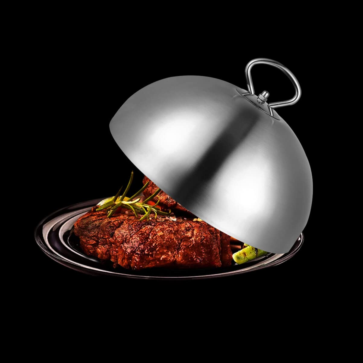 UPKOCH Copertura Anti-Schizzi D'Olio in Acciaio Inossidabile 28 Cm Con Manico Coperchio a Cupola Per Griglia E Piastra Ideale Per Cuocere Bistecche E Verdure Al Vapore