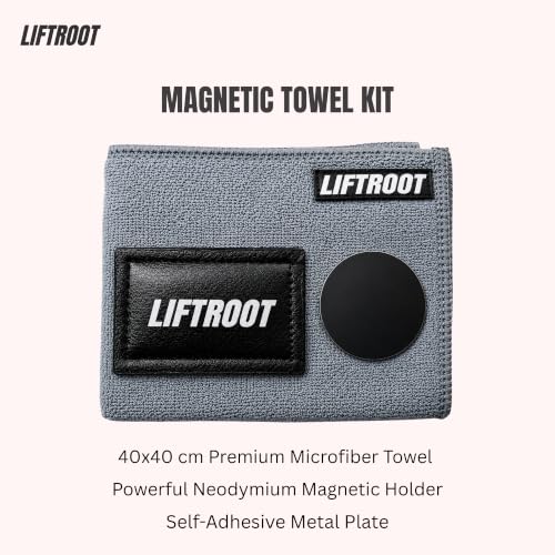 Image of Magnetic Gym Towel with Phone Mount - Microfiber Workout Towel with Strong Magnetic Holder, Attaches to Gym Equipment, Hands-Free Workout Recording, Sweat Absorbent for Men & Women