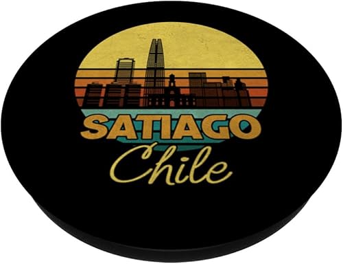 Miniatura 2 de Vintage Santiago Chile - Cool Chilean Design Retro Cities PopSockets Standard PopGrip