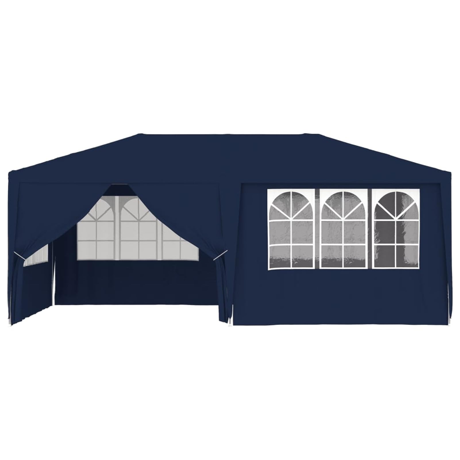IKAYAA Carpa para Fiestas 4 x 6 m, Carpa Jardín Plegable con Paredes, Carpa para Fiesta, Gazebo, Cenador Plegable para Camping, Fiestas, Exterior, Color Azul