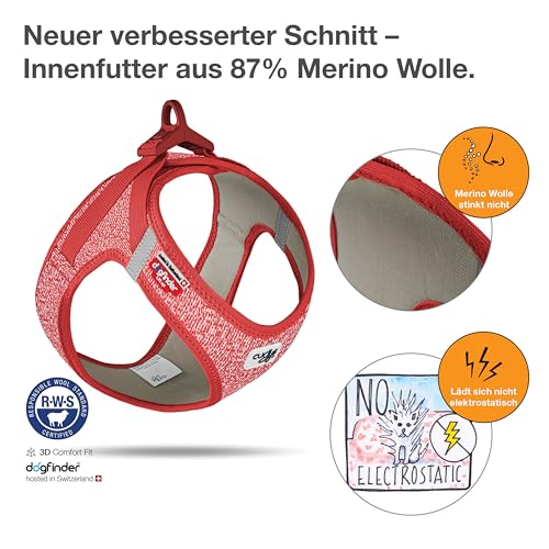 Vest Harness Merino curli Clasp Red L