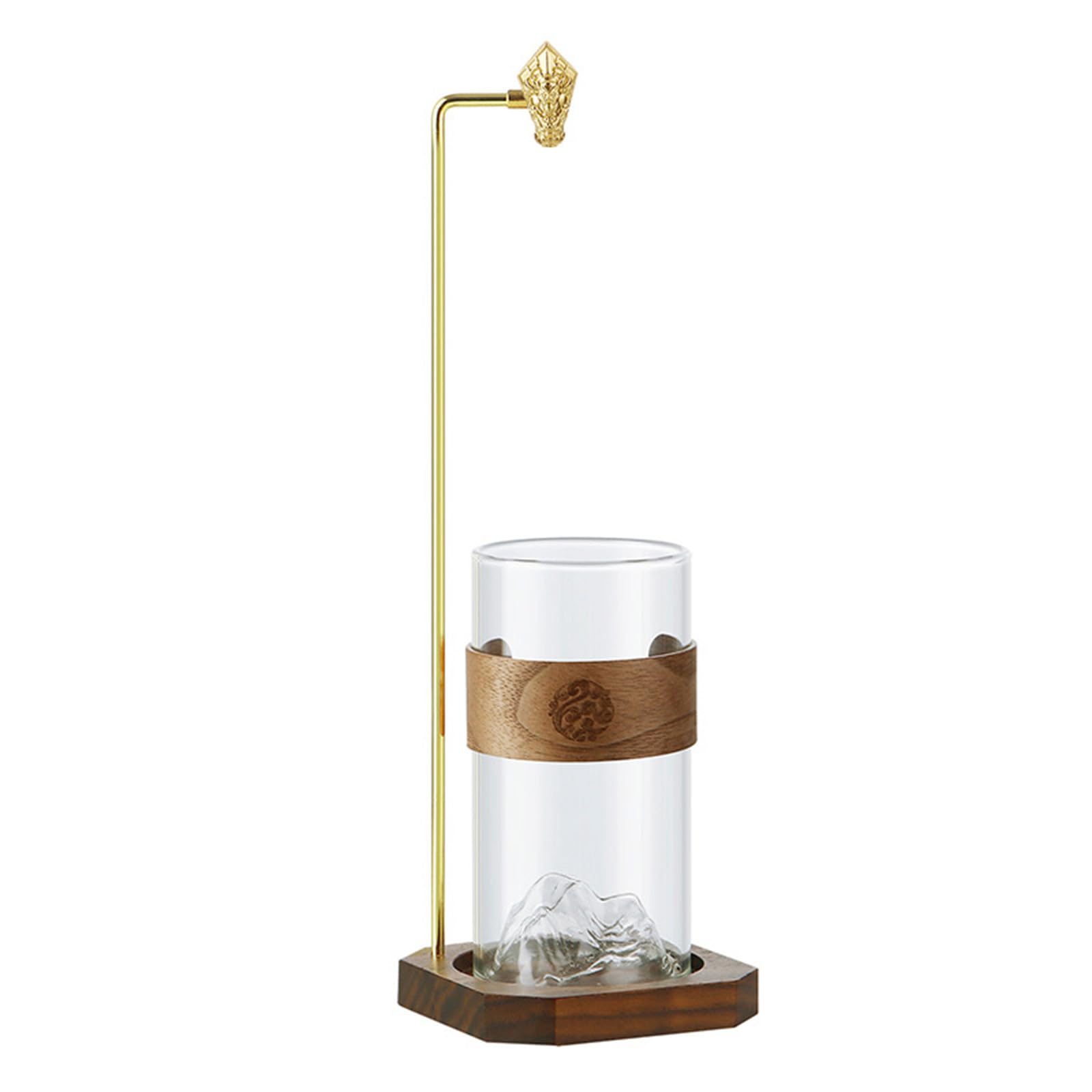 Incenses Stick Holder, Burners with Glass Bottle, Ashes Catcher, Wood Inverted Burners for Meditations Wooden Holder for Sticks