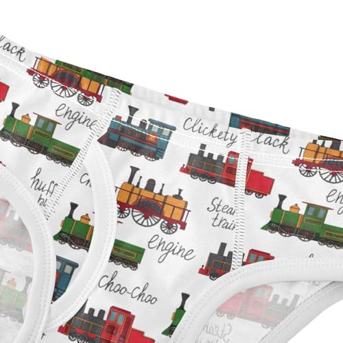 Boys' Exclusive Briefs Toddler Underwear 95% Combed Cotton Boxerbriefs 2T Steam Train Pattern Cars 174