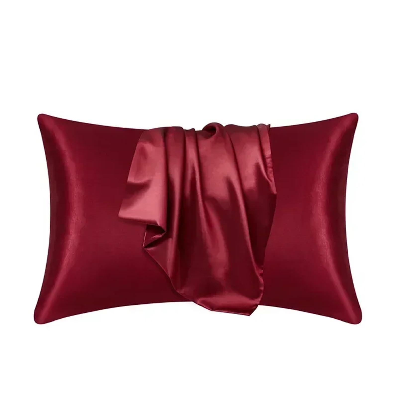 Kissenbezug aus Seide | Mehrfarbiger 48 x 74 cm großer Bettkissenbezug for die Haarpflege(Red)