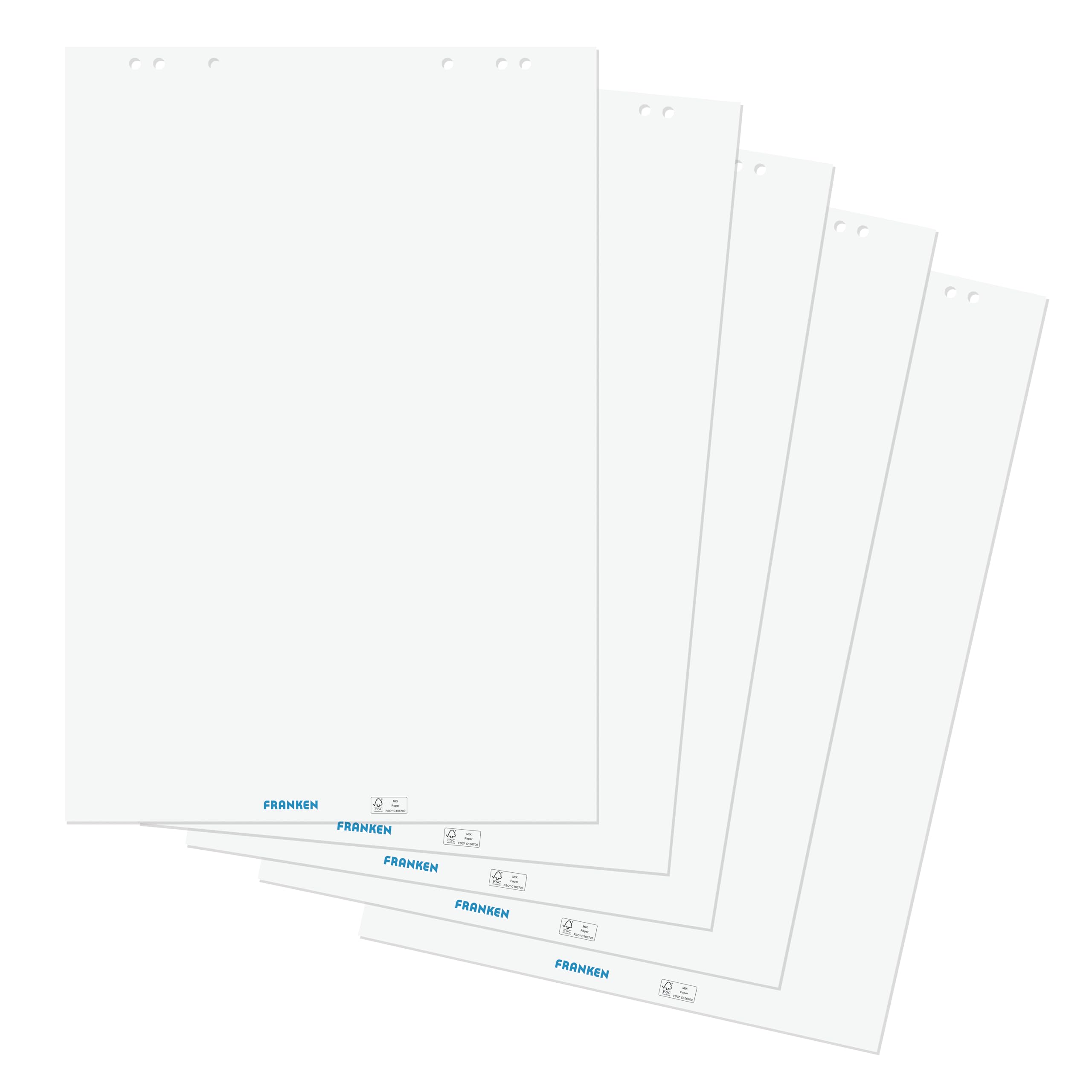 Franken F2120 Flipchart, 5 Blocks x 20 fogli, Bianco