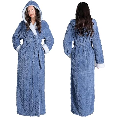 Oksun Women's Fluffy Fleece Hooded Robe Cover