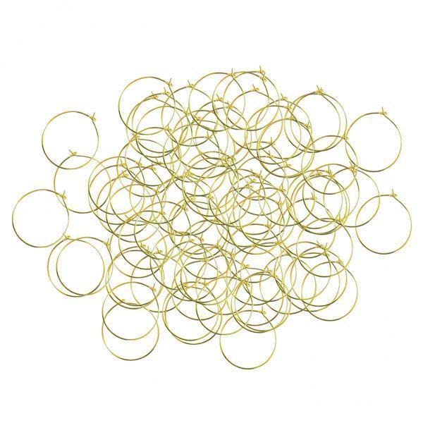 TRENDYNEST 4x100pcs Round Beading Hoop Earrings Jewelry Making Supplies Golden 25x20mm|Jewelry & Watches | Fashion Jewelry | Earrings