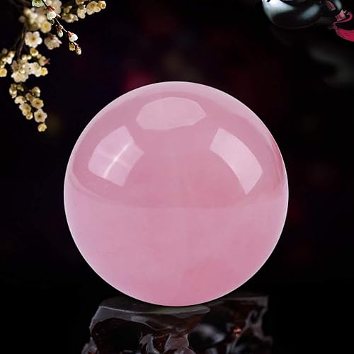 Miniatura 3 de Hakeeta Esfera de cristal curativo, 1.0 in/0.98 pulgadas, esfera de adivinación de bola de cuarzo rosa, bola de piedra protectora rara para