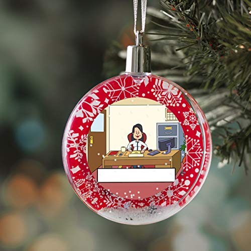 PrintedPerfection.com Personalized StoryLine Cartoon Caricature Snow Globe Christmas Ornament: Truck Driver - Male