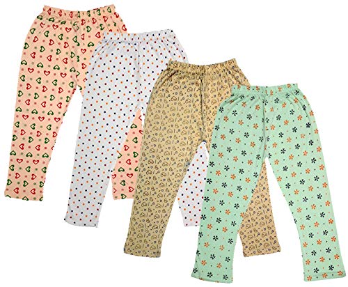 Image of IndiWeaves Girl's Regular Fit Cotton Capri (71800-143144145148-IW-N-P4-28 Green, Beige, White, Peach 8 Years-9 Years)