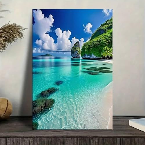 Tableau récif corallien tropical avec cadre de qualité pour décoration murale - 3