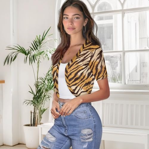 Image of Women's Shrug Short Sleeve Bolero Open Front Knit Party Tulle Cardigan Cropped Cardigan Shoulder Cover Up