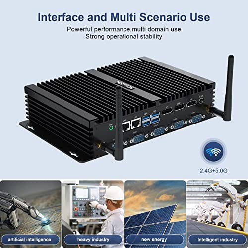 HISTTON Fanless Industrial Mini PC Core i5-8250U, Mini Desktop PC, DDR4 8GB RAM 256GB SSD, WiFi/DP/EDP/LPT/HD/LAN/RS232/485 COM, Mini PC Windows 11 Pro/Linux Ubuntu - Image 7