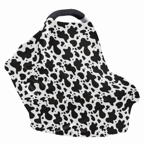 Image of Cow Print Car Seat Covers for Babies, Nursing Breastfeeding Cover