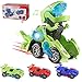 Ulikey Giocattolo di Trasforma Dinosauro, LED Giocattolo Dinosauro, Trasformers Giochi Robot con Musica e Light, Dinosauro Robot Transforming Car, Giocattolo Educativo Regalo per Ragazzi e Ragazze