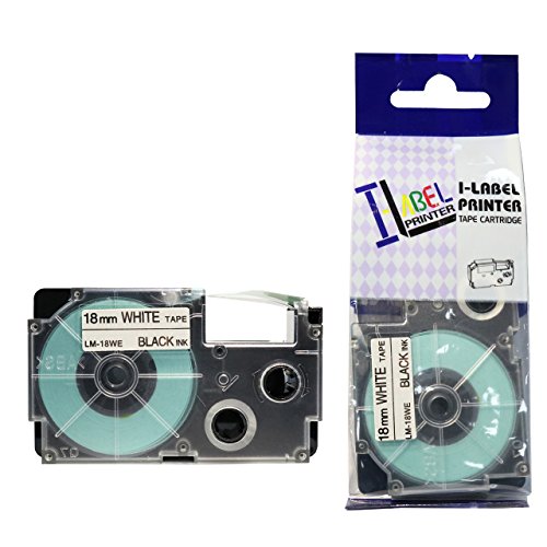 LM Tapes - Casio CW-L300 18mm Black on White Compatible Label Tape for Casio CWL300 EZ Label Printer