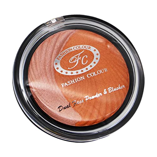 Image of FASHION COLOUR Dual Face Powder & Blusher | Easy Blend | Highly Pigmented | Natural Glow | Face Makeup Blush For Cheekbones & Highlighting | Face Blusher For All Skin Tones | Shade 10