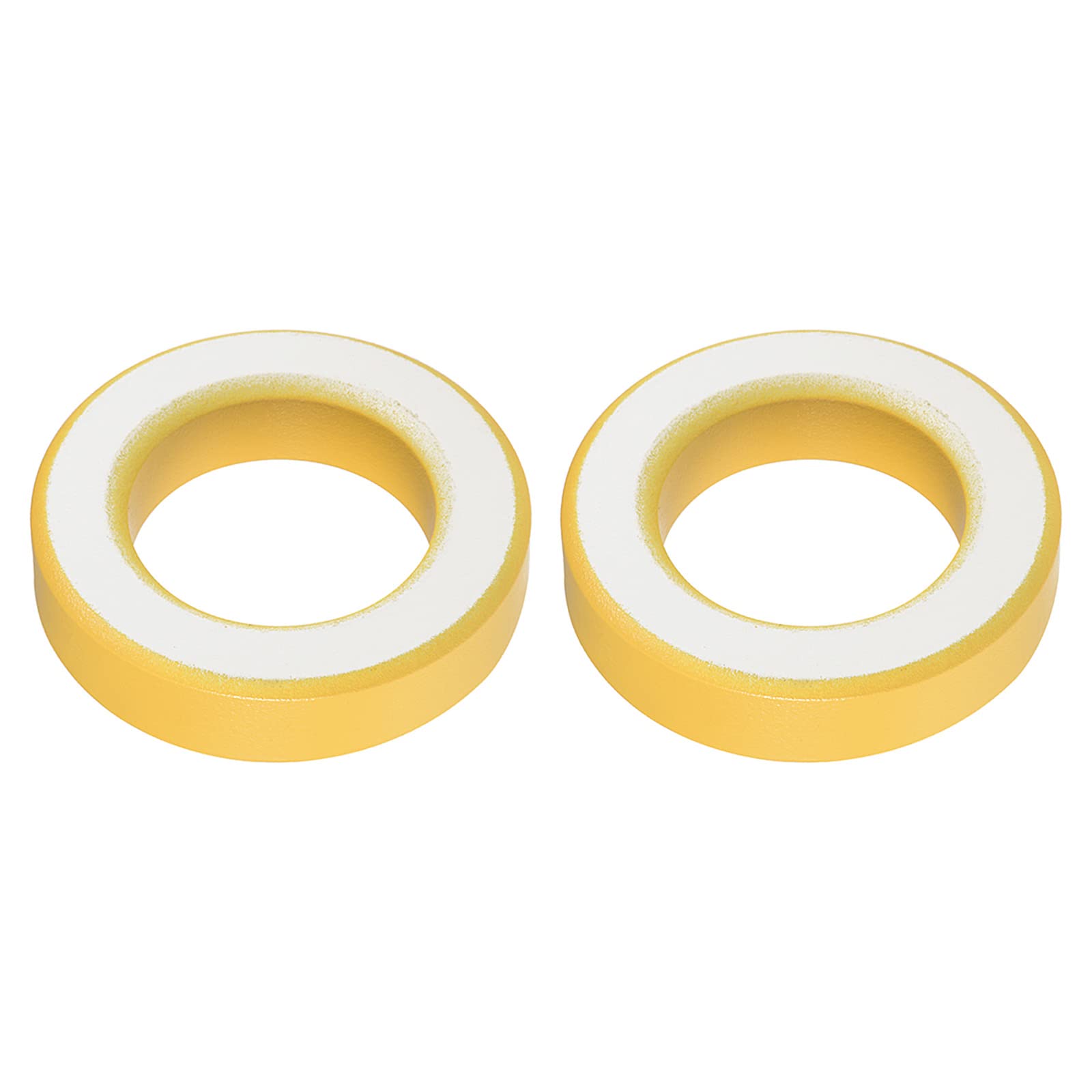 YOKIVE 2 Pcs Toroid Core, Ferrite Chokes Ring Iron Powder Inductor Ferrite Rings, Good for Power Transformers (Yellow White, 33.7mm x 19.3mm x 11.3mm)