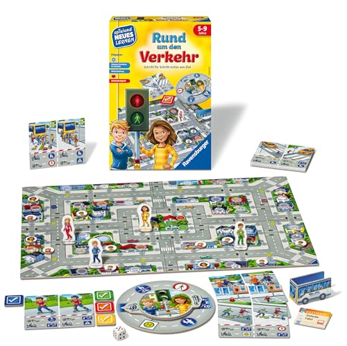 Ravensburger Lernspiel Rund um den Verkehr 24997, Kinderspiel, ab 5 Jahren, für 2-4 Spieler