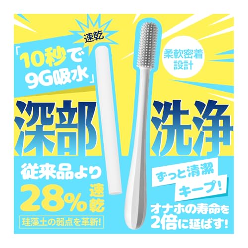洗浄乾燥セット オナホール 【やさしい洗浄30秒完全乾燥】 洗浄器 ずっと清潔キープ W最強ケア 10秒9g吸水 折れない設計 シリコンブラシ 乾かす 掃除 オナホ 人気 オナホール 固定 大型オナホ おとなのおもちゃ ラブドール 洗える セット 男性用 - 画像1