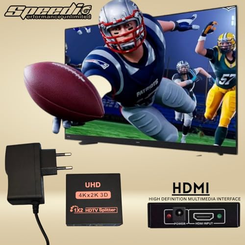 Image of Speedio Screen Mirror (1 Input 2 Output - Hdmi) with Power Adapter (No Switch) Mirroring Box | Splitter for TV, PC, Laptop, Fire Stick, PS4, PS5, Xbox (Non-Switch Model) - Pack of (1)