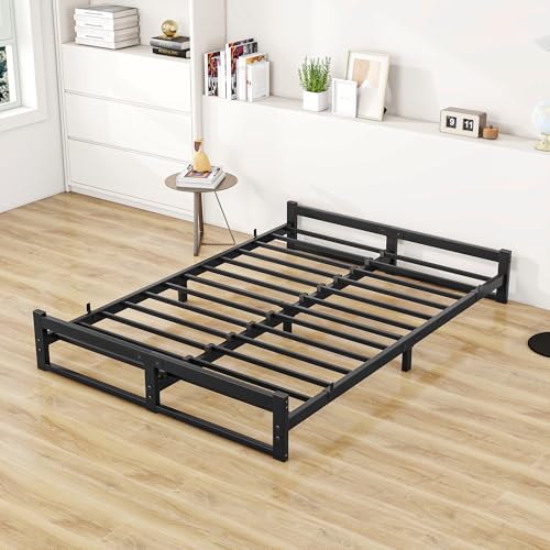 VECOCHO Bett120x200 mit lattenrost,Metallbett 120x200-16cm Höhe Bodenbett,Bettgestell120x200 Plattformbett aus Metall,Gästebett,Doppelbett...